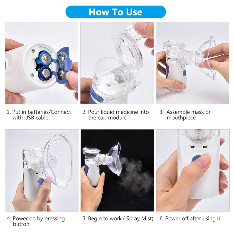 Handheld Portable Nebulizer Medical Humidifier Inhaler Silent Atomization Fine Particles Asthma nebulizador Health Care adulto|Steaming Devices