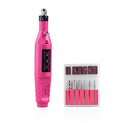 Yimart Electric Nail Drill - Portable Electric Nail Drill - Professional Nail File for Acrylic - Gel Nails Manicure Pedicure Polishing with 6Pcs Nail Drill Bits Nail Art Tools Kit Nail Drill Machine