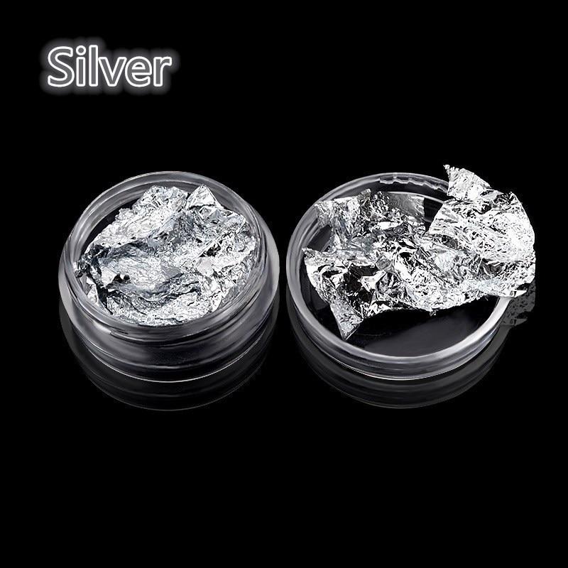 1 Box Gold Silver Irregular Aluminum Foil Paper Nail Art Sticker 3D Glitter DIY Manicure UV Gel Polish Nail Decoration Tools|Rhinestones & Decorations