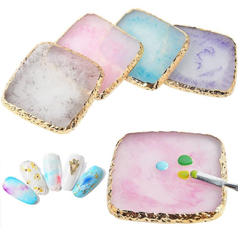 1 Pcs Resin Stone Color Palette False Nail Tips Drawing Nail Color Palette for Nail Color Mixing Display Manicure Polish Gel Too