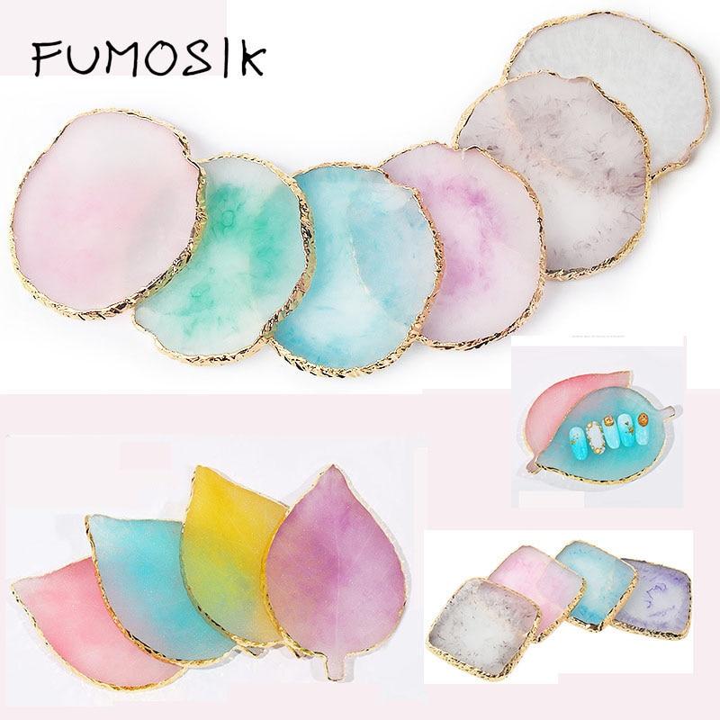 1 Pcs Resin Stone Color Palette False Nail Tips Drawing Nail Color Palette for Nail Color Mixing Display Manicure Polish Gel Too