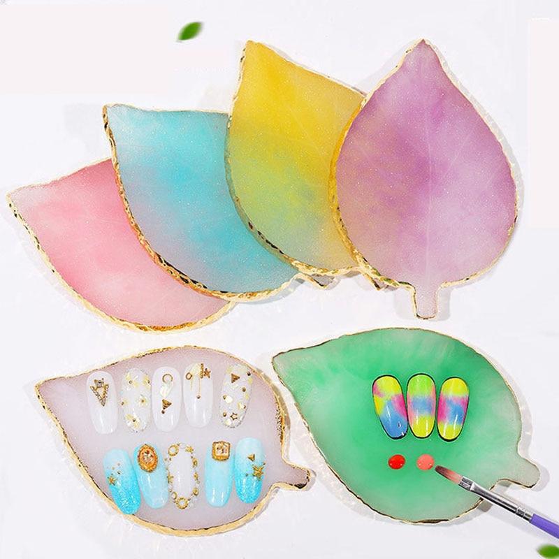 1 Pcs Resin Stone Color Palette False Nail Tips Drawing Nail Color Palette for Nail Color Mixing Display Manicure Polish Gel Too