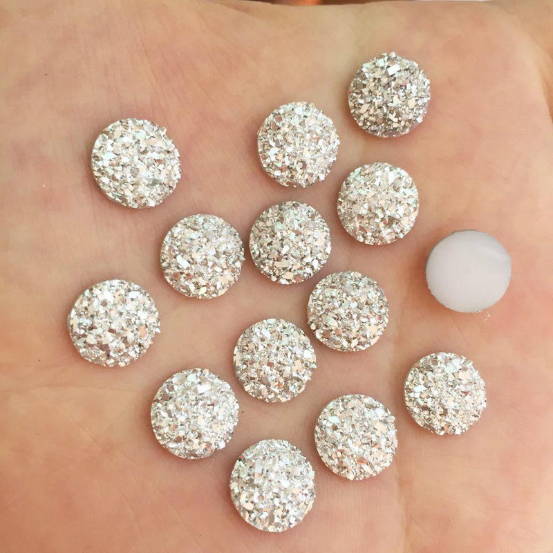 100pcs Resin Bling Convex mineral surface 10mm Round flatback rhinestone Ornaments DIY Wedding appliques craft SW649|Rhinestones