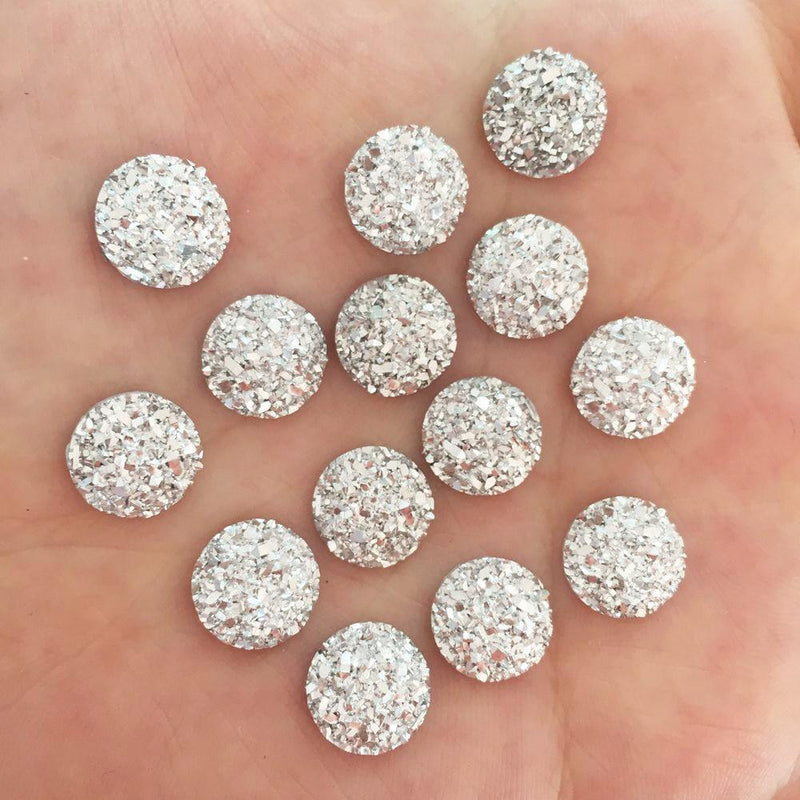 100pcs Resin Bling Convex mineral surface 10mm Round flatback rhinestone Ornaments DIY Wedding appliques craft SW649|Rhinestones