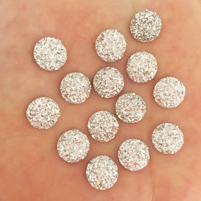 100pcs Resin Bling Convex mineral surface 10mm Round flatback rhinestone Ornaments DIY Wedding appliques craft SW649|Rhinestones