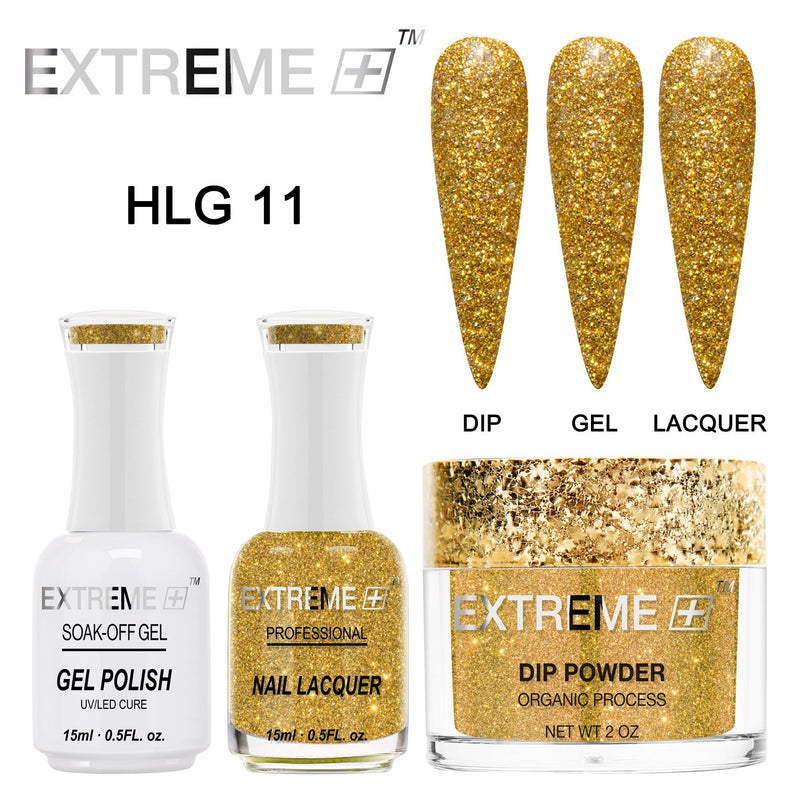 EXTREME+ Trio - Gel, Lacquer, & Dip Combo - HOLO CHROME -