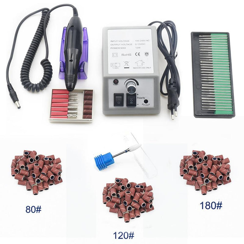 12/6W 20000RPM Electric Nail Drill Machine Manicure Pedicure Drill Milling Manicure Nail Equipment Set Nail File nail drill bit|Electric Manicure Drills|   - AliExpress