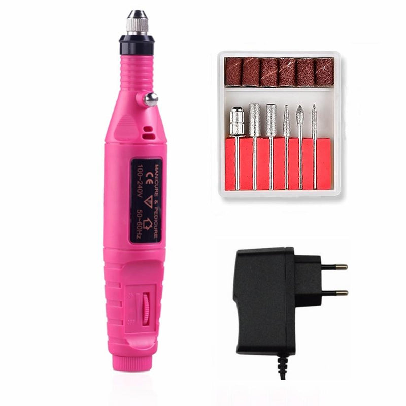 12/6W 20000RPM Electric Nail Drill Machine Manicure Pedicure Drill Milling Manicure Nail Equipment Set Nail File nail drill bit|Electric Manicure Drills|   - AliExpress