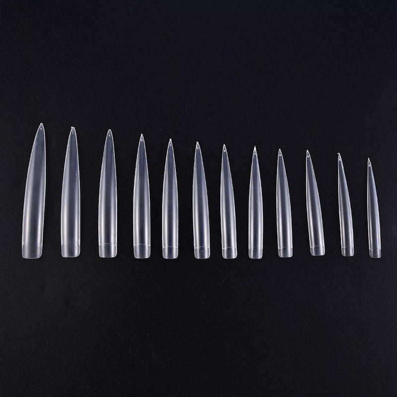 120Pcs/Bag Half Cover French Salon False Tips Extra Long Stiletto/Curved Sharp Ending Nail Art Acrylic Gel 10Sizes Press On Nail|False Nails