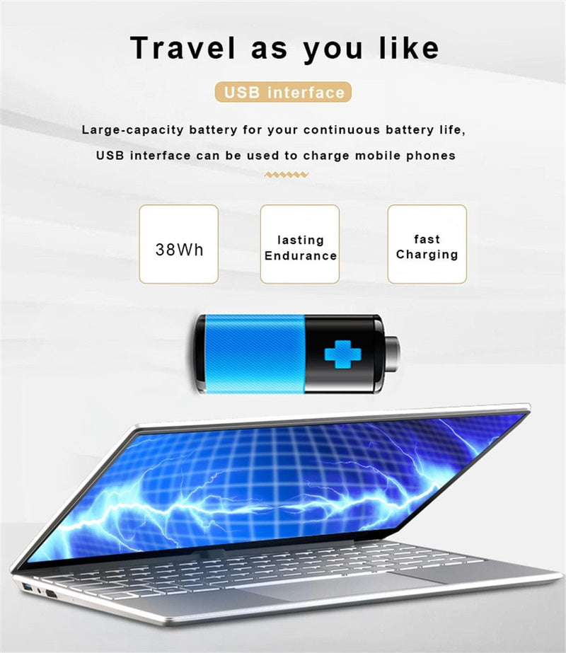 15.6 inch Metal Body Laptop intel i5 5257U 8GB 256 GB 512 GB SSD With Full Layout Keyboard Backlight Fingerprint Unlock Game|Laptops