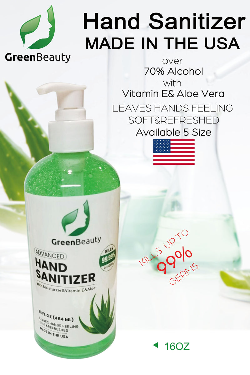 BUY 1 GET 1 FREE ( Dec 20-->Jan 1) Green Beauty Hand Sanitizer 16 oz -FDA Approved