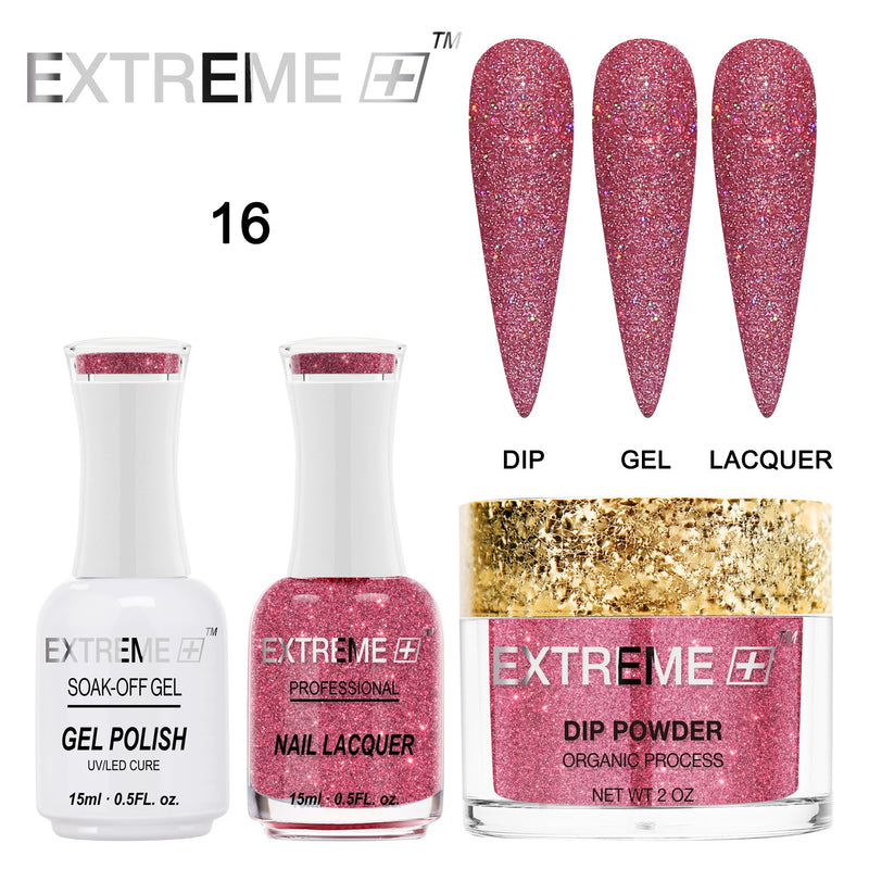 EXTREME+ Trio - Gel, Lacquer, & Dip Combo - HOLO CHROME -