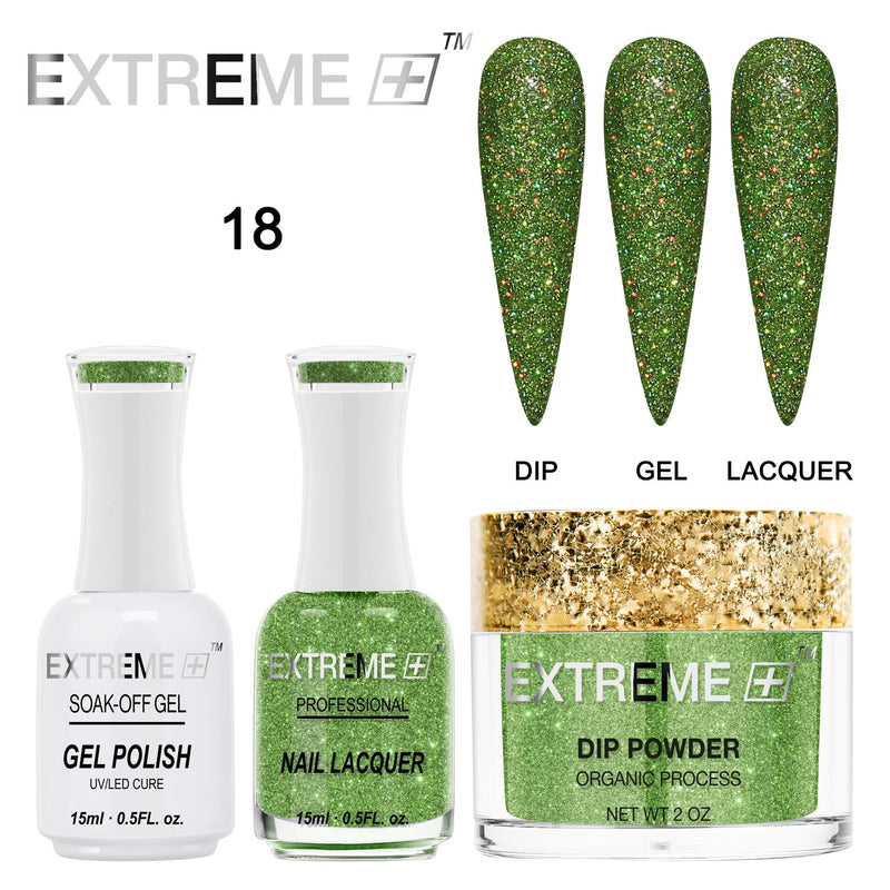 EXTREME+ Trio - Gel, Lacquer, & Dip Combo - HOLO CHROME -