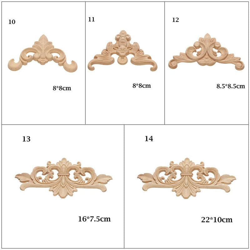 1PC Multi styles Rubber Natural Floral Wood Carved Corner Appliques Frame Wall Door Decoration Unique Furniture Parts Crafts|Statues & Sculptures