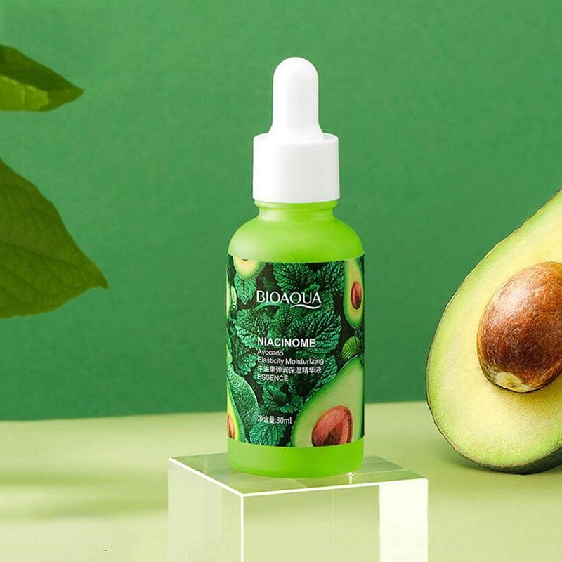 1Pcs Avocado Elastic Moisturizing Face Serum hydrating Brightening Shrinking Pore Refreshing Essence|Serum