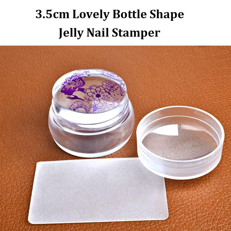 2016 New Lovely Design Matte Nail Art Stamper Scraper with Cap Silicone Jelly 3.5cm Nail Stamp Stamping Tools|nail art stamper scraper|stamper scraperart stamper