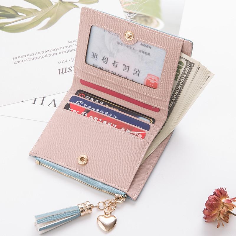 2020 Tassel Women Wallet Small Cute Wallet Women Short Leather Women Wallets Zipper Purses Portefeuille Female Purse Clutch|Wallets