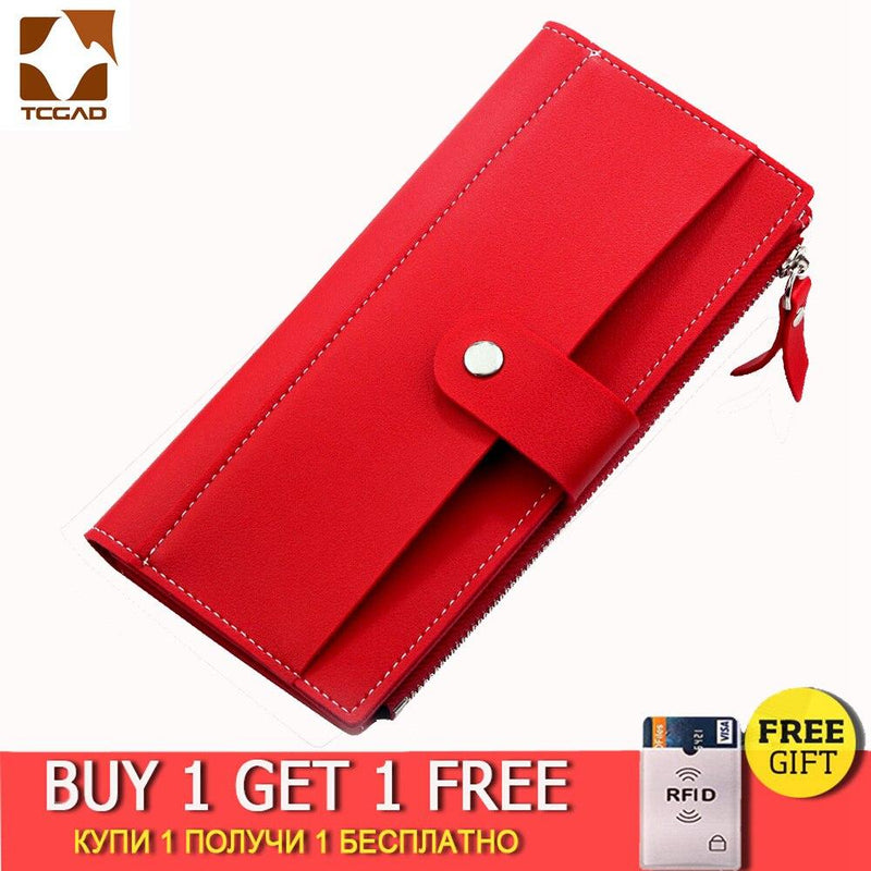 2020 women's wallet Long PU Red Wallet porte feuille femme Female Purse Clutch Money woman Wallet billetera mujer carteras|Wallets