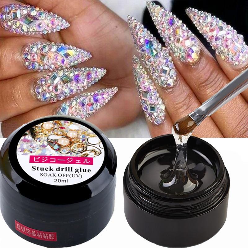 20ML Super Nail Art Jewelry Sticky Diamond Glue Enhanced Transparent Nail Art Jewelry Glue Phototherapy Glue UV Glue Nail Tool|Nail Glue