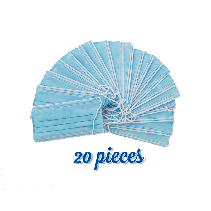 Face Mask Disposable 20 PCS - Blue (SHIPPING FROM USA _ within 3 Business Days )