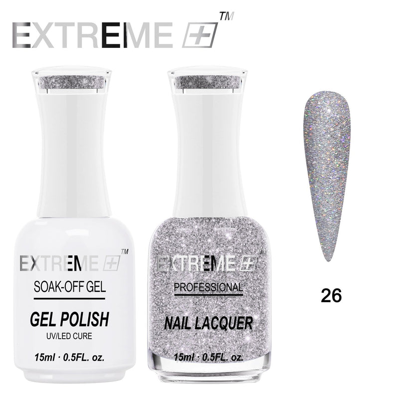 EXTREME+ Trio - Gel, Lacquer, & Dip Combo - HOLO CHROME -