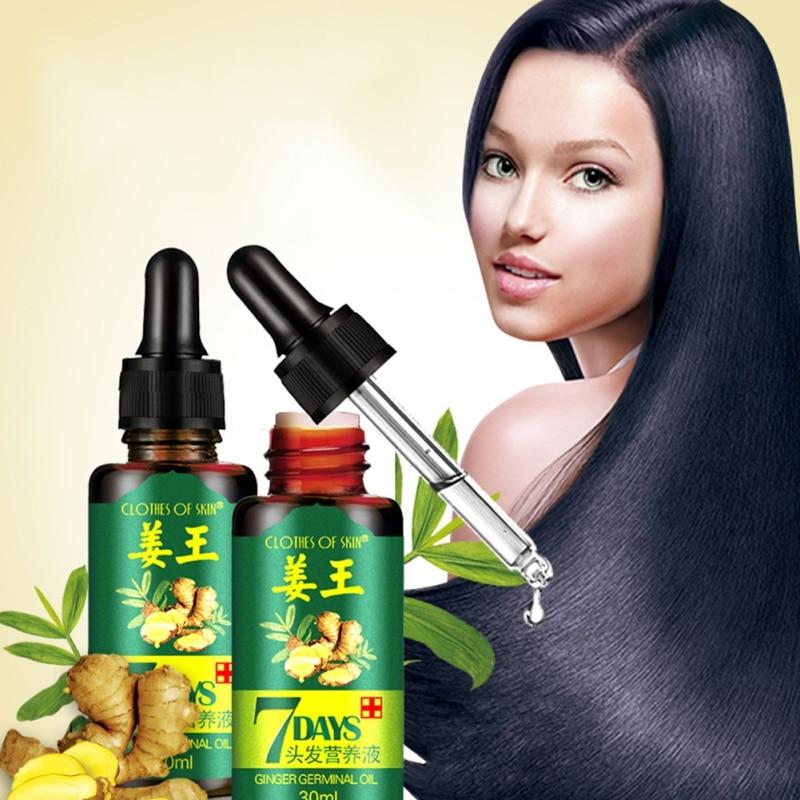 2/3/4pcs 7 Days Ginger Hair Growth Oil Essence Hairdressing Hairs Mask Serum Dry and Damaged Hairs 30 ml Deeply Nutrition Care|Hair & Scalp Treatments