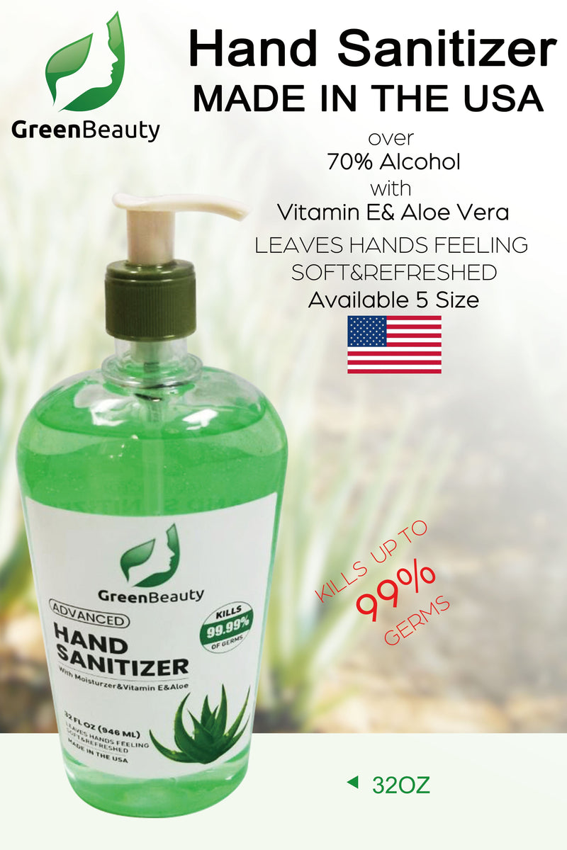 BUY 1 GET 1 FREE ( Dec 20-->Jan 1) Green Beauty Hand Sanitizer 32 oz - FDA Approved