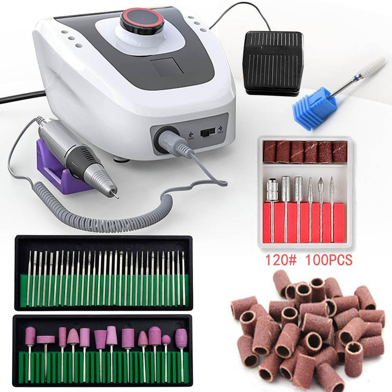 32W 35000RPM Manicure Machine Electric Nail Drill Machine Apparatus for Manicure Pedicure with File Cutter Nail Drill Bits Tool|Electric Manicure Drills