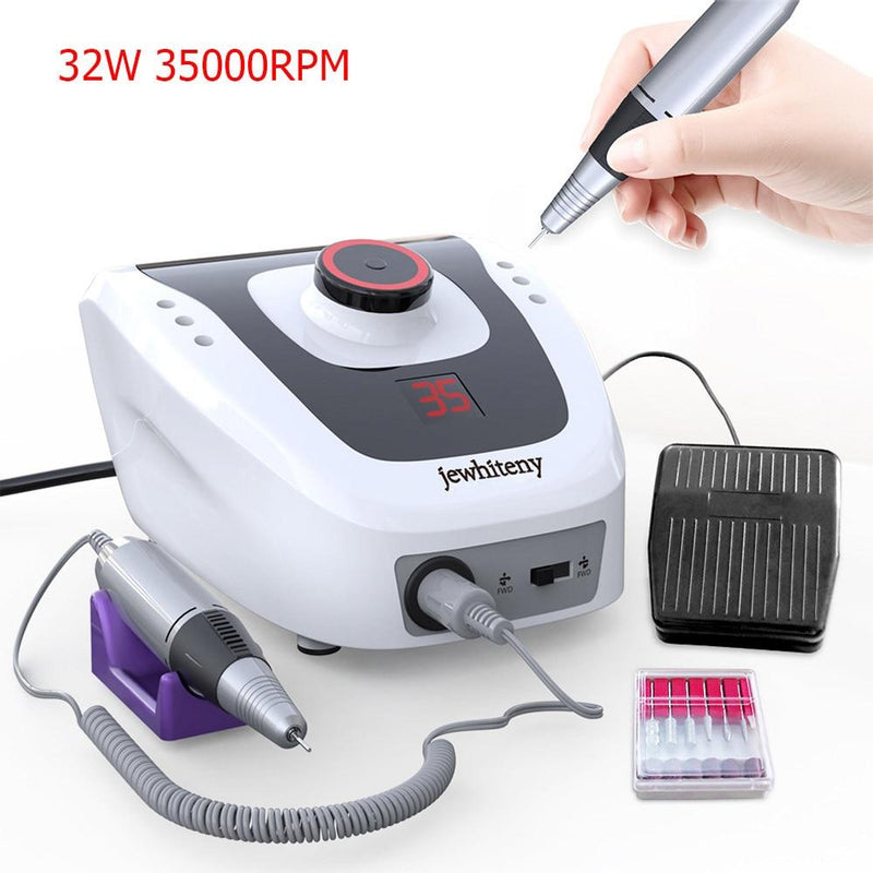 32W 35000RPM Manicure Machine Electric Nail Drill Machine Apparatus for Manicure Pedicure with File Cutter Nail Drill Bits Tool|Electric Manicure Drills