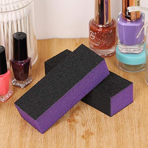 20 Pack Nail Buffer Block Sanding Buffing Nail Files Pedicure Manicure Tool 80/120 Grit(Purple Black)