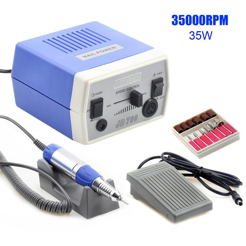 35W 35000RPM JD700 Pro Electric Nail Drill Machine Equipment Manicure Pedicure Files Nail Art Drill Pen Machine Set Tools|Electric Manicure Drills