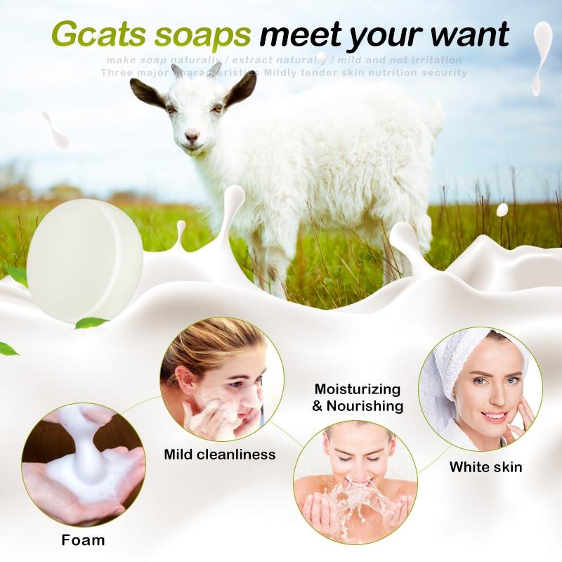 Goat's Milk Handmade Soap Removal Acne Blackhead Smooth Skin Tightening Pores Deep Cleaning Whitening Moisturizing Soap TSLM2|Soap