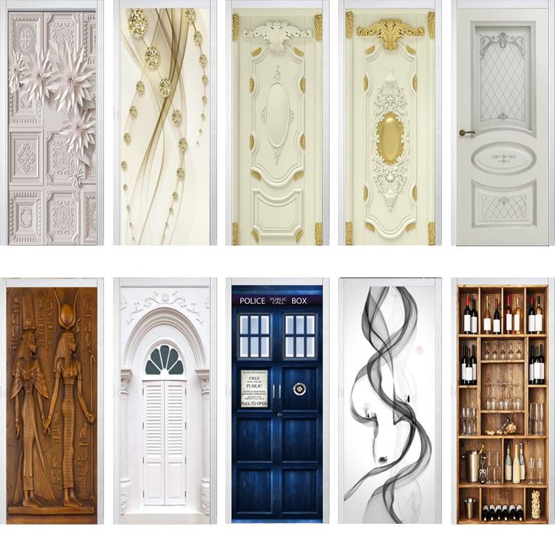 3D Door Sticker Home Decor Door Wrap Wall Sticker Mural Wallpaper Self Adhesive PVC Removable Waterproof Door Decal Dropshipping|Door Stickers