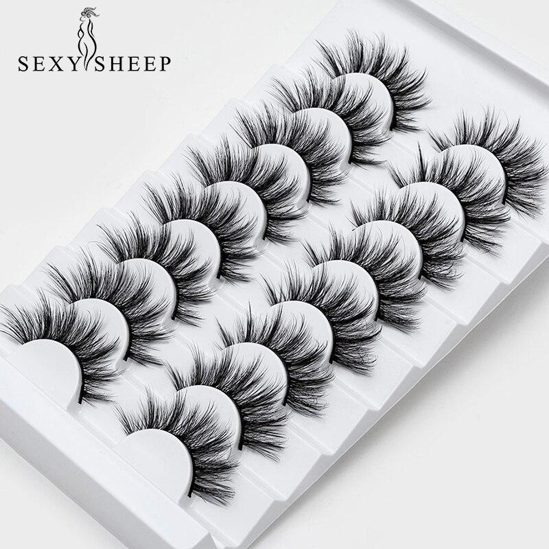 SEXYSHEEP 8/20 Pairs 15 20mm Natural 3D False Eyelashes Fake Lashes Makeup Kit Mink Lashes Extension Mink Eyelashes Wholesale|False Eyelashes