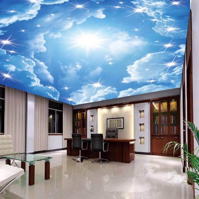 3d ceiling wallpaper beatiful blue sky cloud wall mural home decoration|Wallpapers