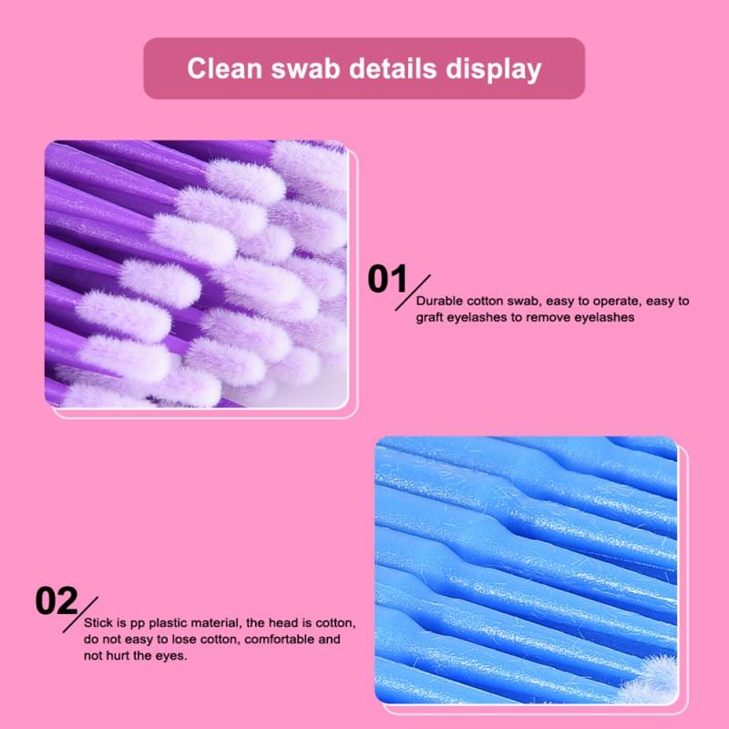 100pcs Hygienic Graft Eyelash Tooth Applicators Microbrush Multi function 7 Style Disposable Cotton Stick Swabs Makeup Tools|Cotton Swabs