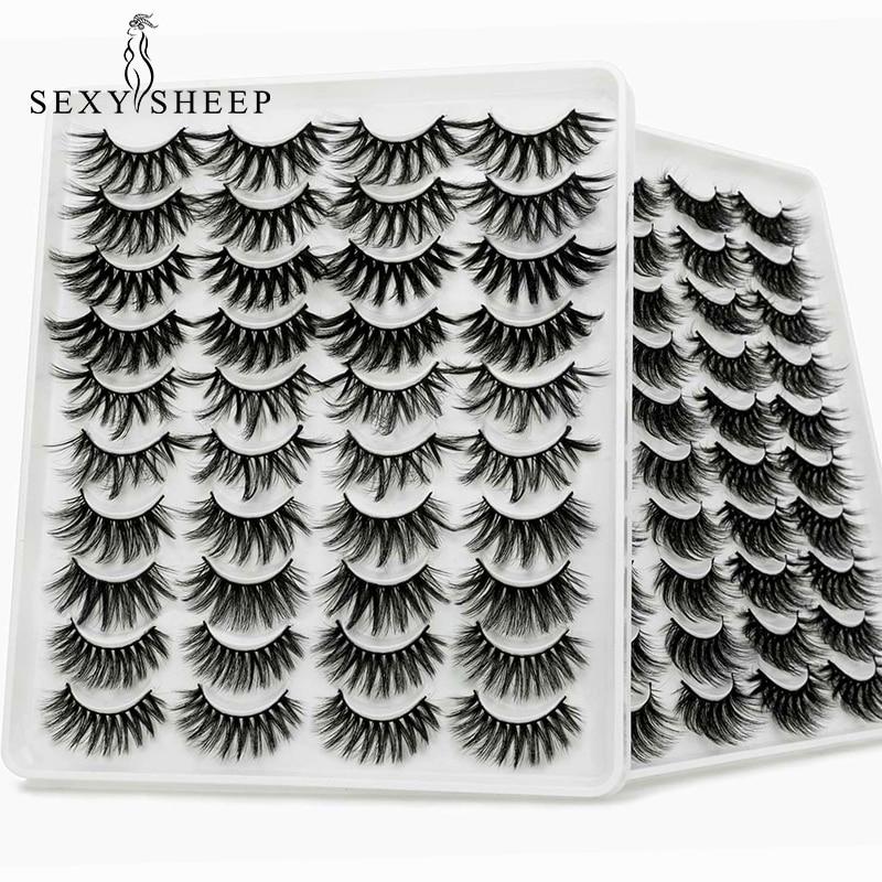 8/20 Pairs 3D Mink Lashes Natural False Eyelashes Dramatic Volume Fake Lashes Makeup Eyelash Extension Silk Handmade Eyelashes|False Eyelashes