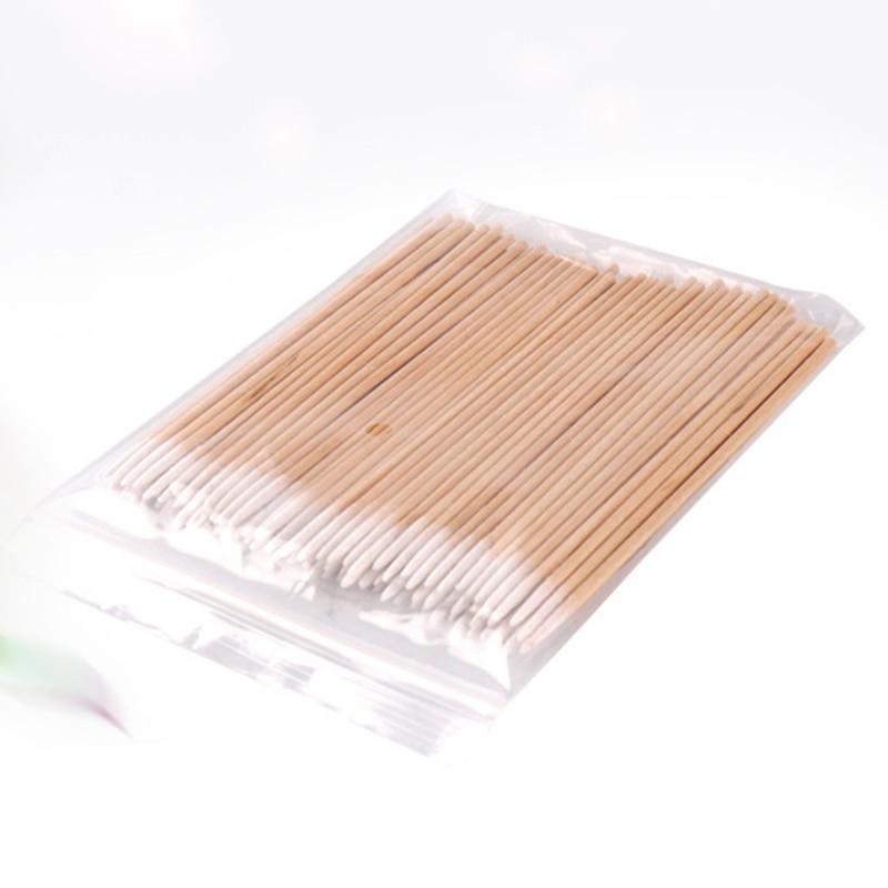 300pcs/bag Cotton Buds Swabs 7cm Long Wooden Handle Tattoo Makeup Microblade Cotton Swab Sticks Makeup Cotton Swabs|Cotton Swabs