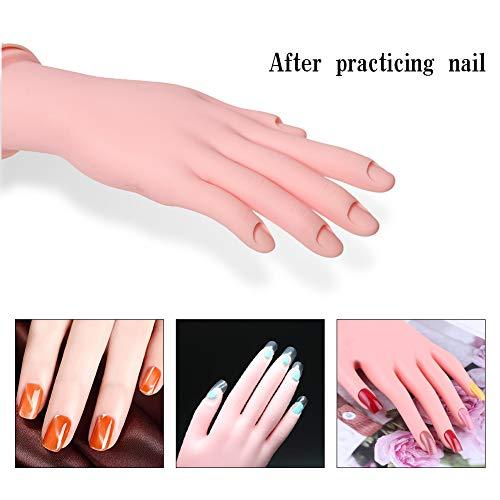 2 Pack Practice Nail Art Trainer Training Hand Tool Flexible Bendable Movable Fake Mannequin Right Hands Manicure Tool