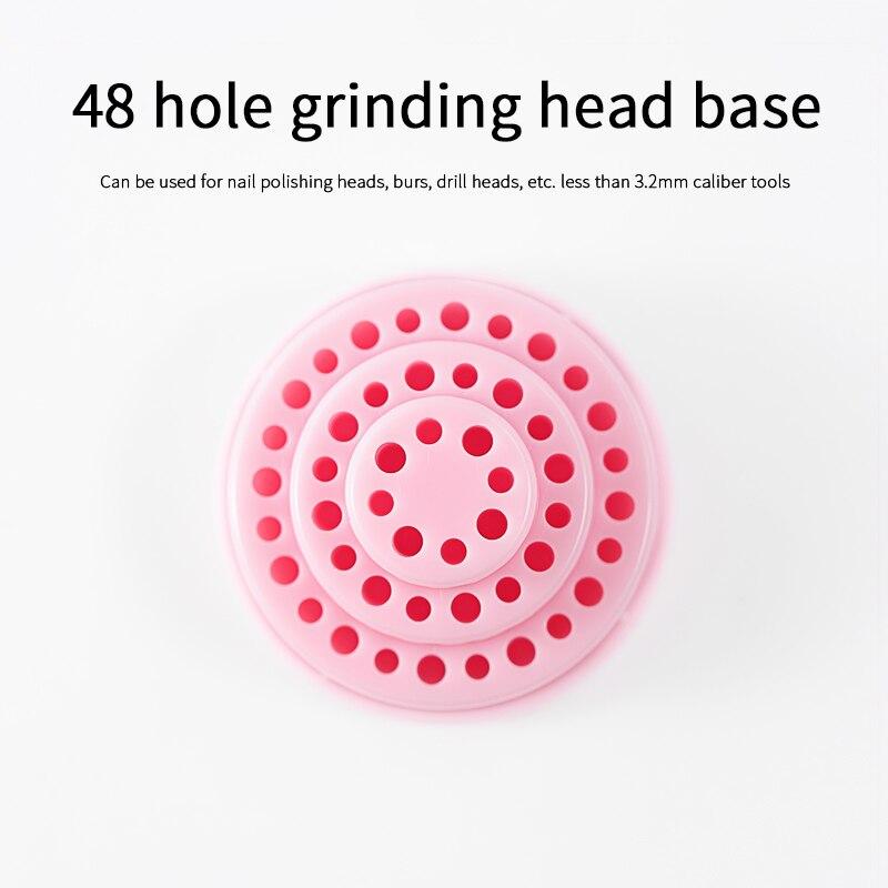 48 Holes Nail Drill Bits Holder Stand Display Nail Drill Showing Shelf Organizer Container Mill Cutter Case Manicure Accessories|Nail Art Equipment