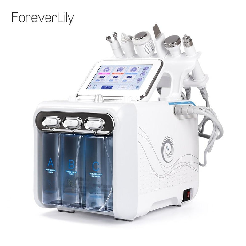 6 In 1 Water Dermabrasion Machine Deep Cleansing Machine Water Jet Hydro Diamond Facial Clean Dead Skin Removal For Salon Use|Skin Beauty Cleansing Facial Bubble Machine