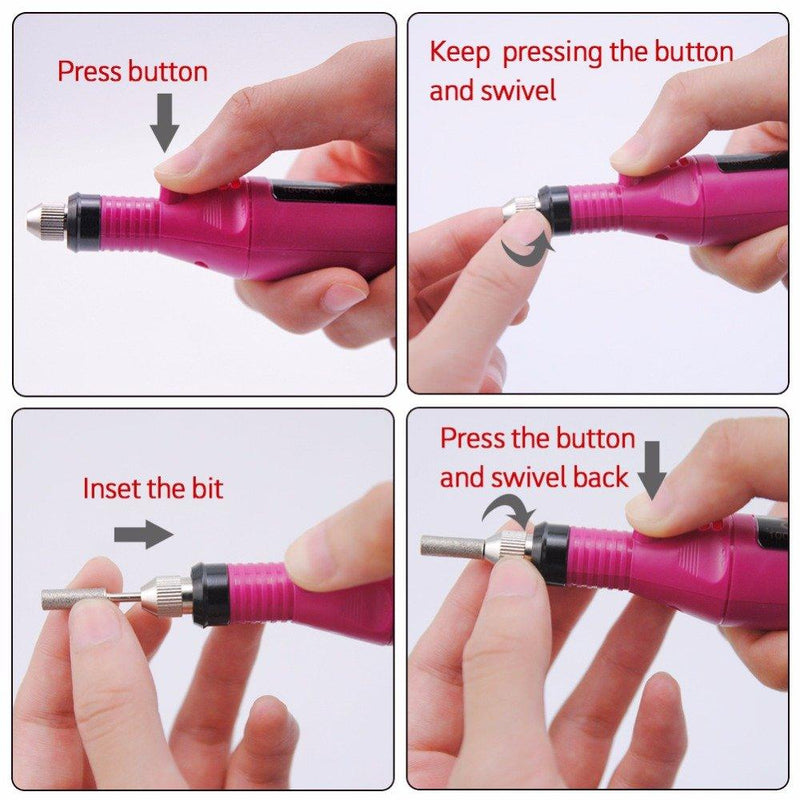 Yimart Electric Nail Drill - Portable Electric Nail Drill - Professional Nail File for Acrylic - Gel Nails Manicure Pedicure Polishing with 6Pcs Nail Drill Bits Nail Art Tools Kit Nail Drill Machine