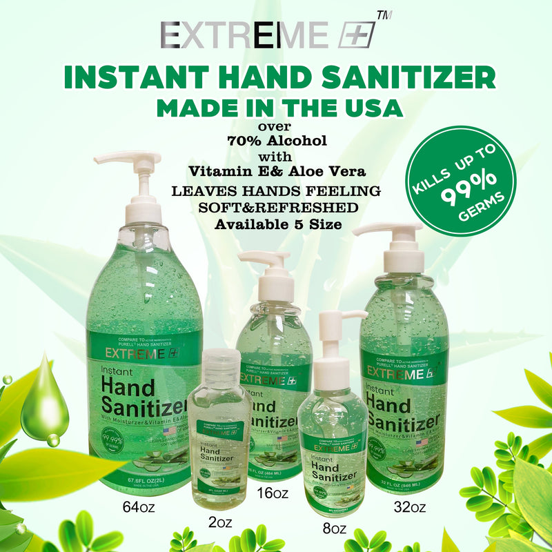 BUY 1 GET 1 FREE ( Dec 20-->Jan 1) EXTREME+ Hand Sanitizer Gel,  64 oz - FDA Approved