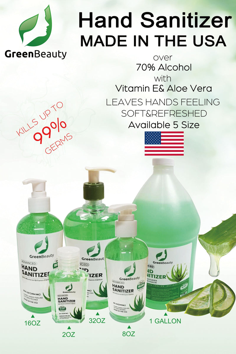 BUY 1 GET 1 FREE ( Dec 20-->Jan 1) Green Beauty Hand Sanitizer 67 oz - FDA Approved