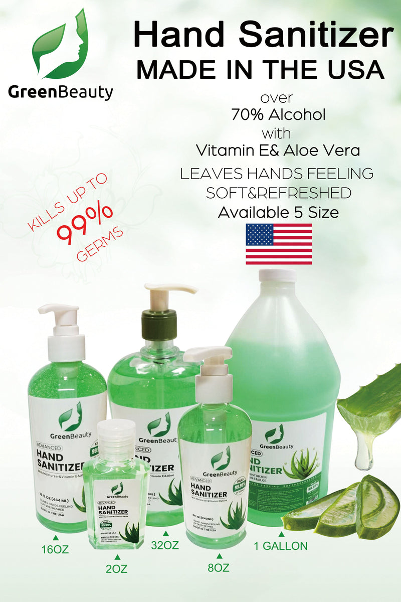 BUY 1 GET 1 FREE ( Dec 20-->Jan 1) Green Beauty Hand Sanitizer 32 oz - FDA Approved