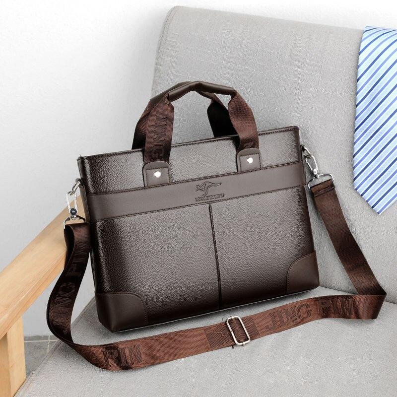 5pcs/lot Briefcase business 15 inch laptop Bag Men PU Leather Men Bags luxury Business Brand Male computer Handbags 2020 New|Briefcases