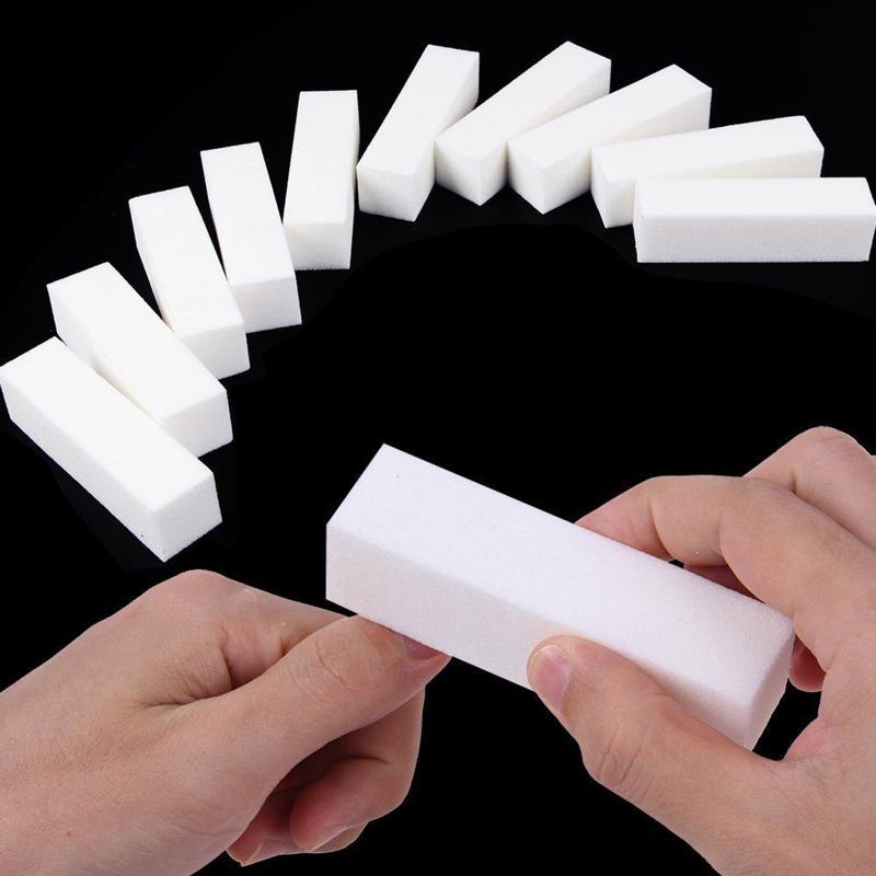 1/2/10pcs Durable Sponge Nail File White Sanding Buffer Block Acrylic Block Polish Pedicure Manicure Nail Art Tool|Nail Files & Buffers