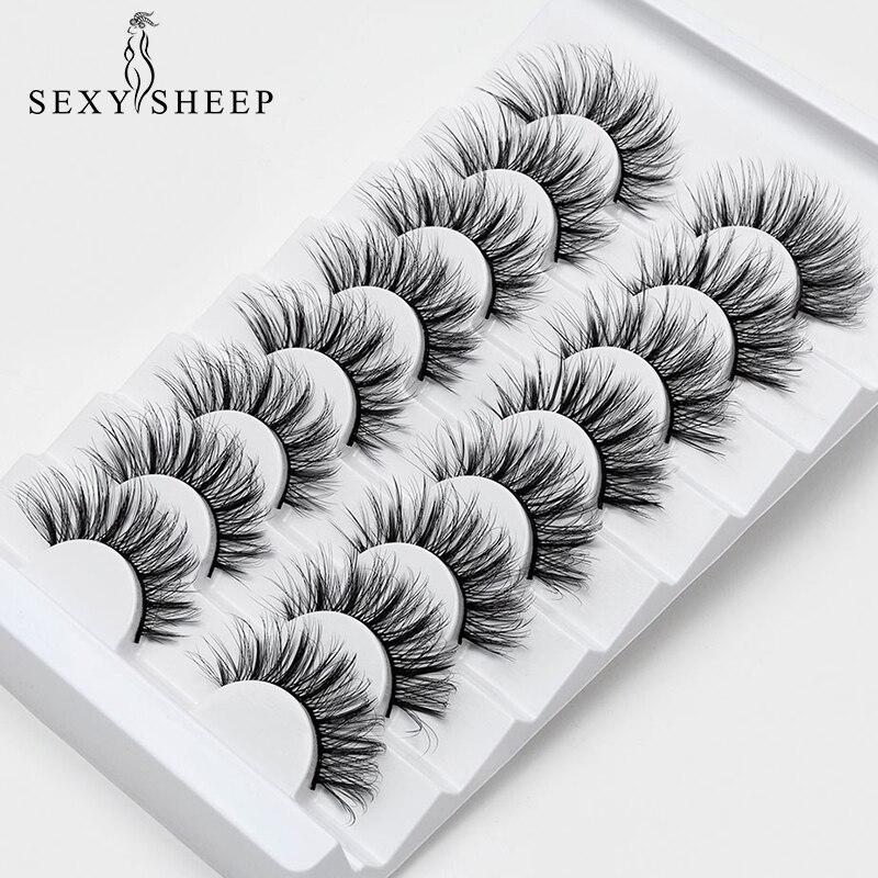 SEXYSHEEP 8/20 Pairs 15 20mm Natural 3D False Eyelashes Fake Lashes Makeup Kit Mink Lashes Extension Mink Eyelashes Wholesale|False Eyelashes