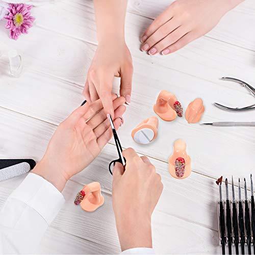 20 Pieces Practice Manicure Fingers with False Nails Training Fingers for Acrylic Gel Nail Art Hand Nail Art Training Display Decoration