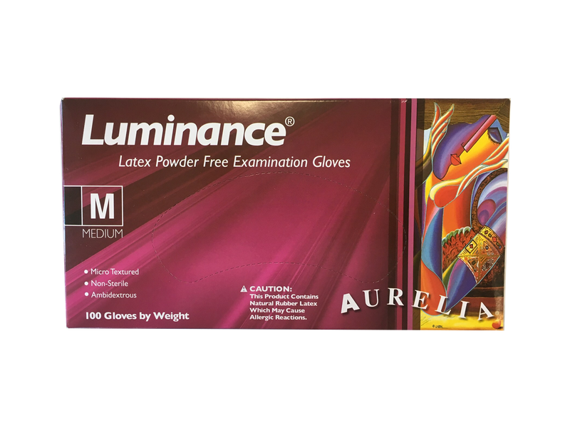 Aurelia Luminance Latex Gloves, Powder Free, 9.4" Length, 7 mils Thick